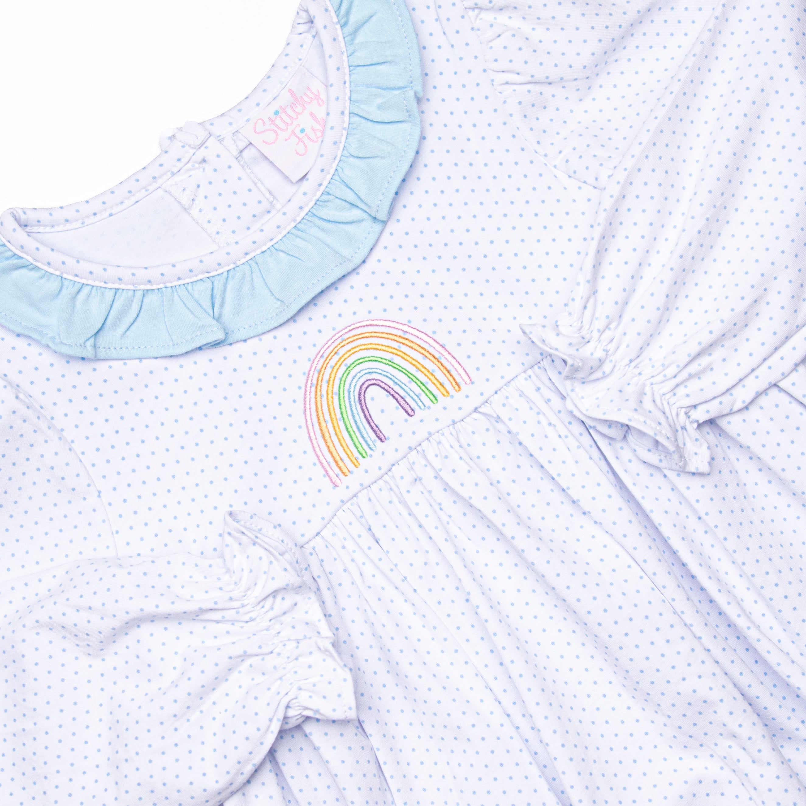 Enchanting Kept Promise Blue Applique Bubble