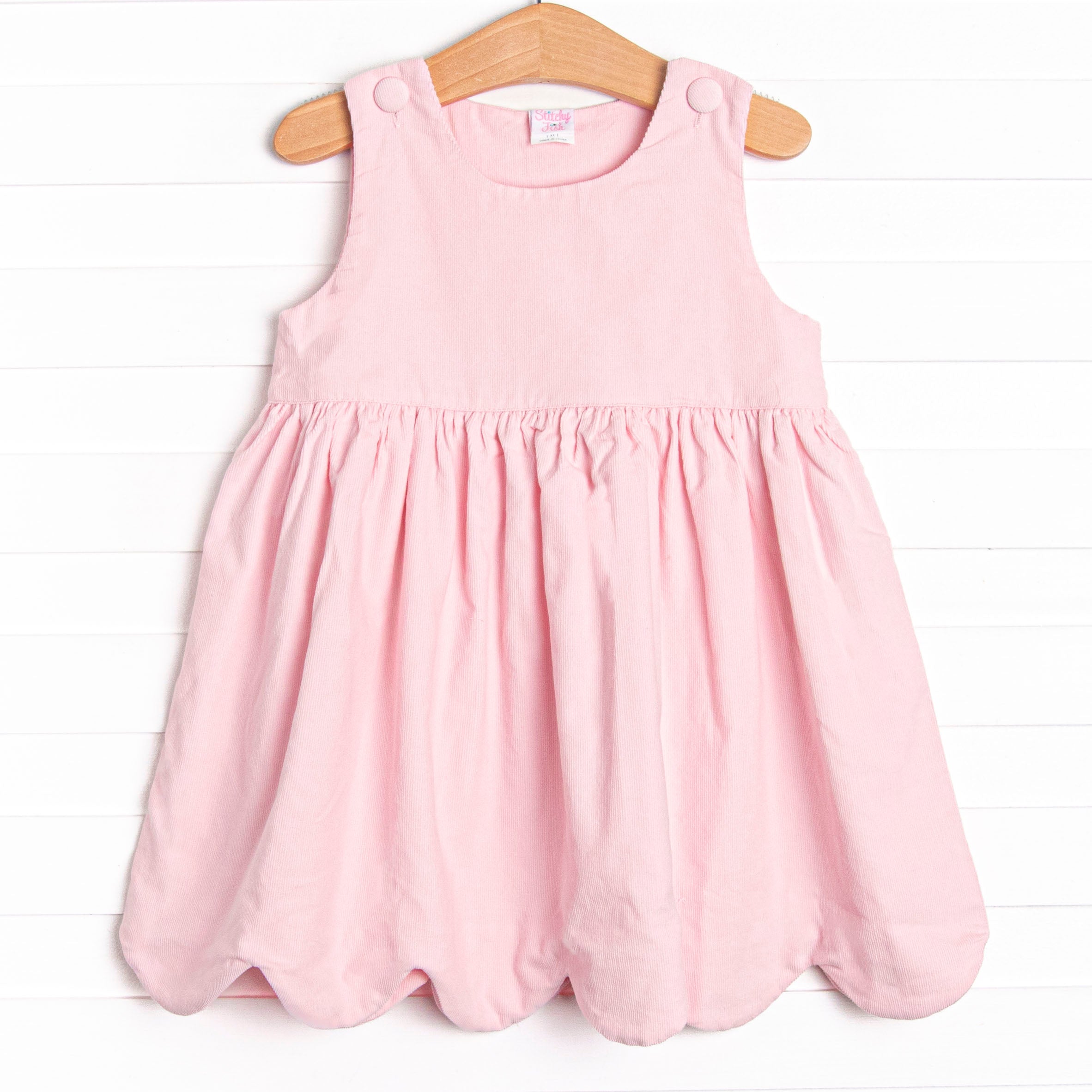 Charming Pink Corduroy Elizabeth Dress