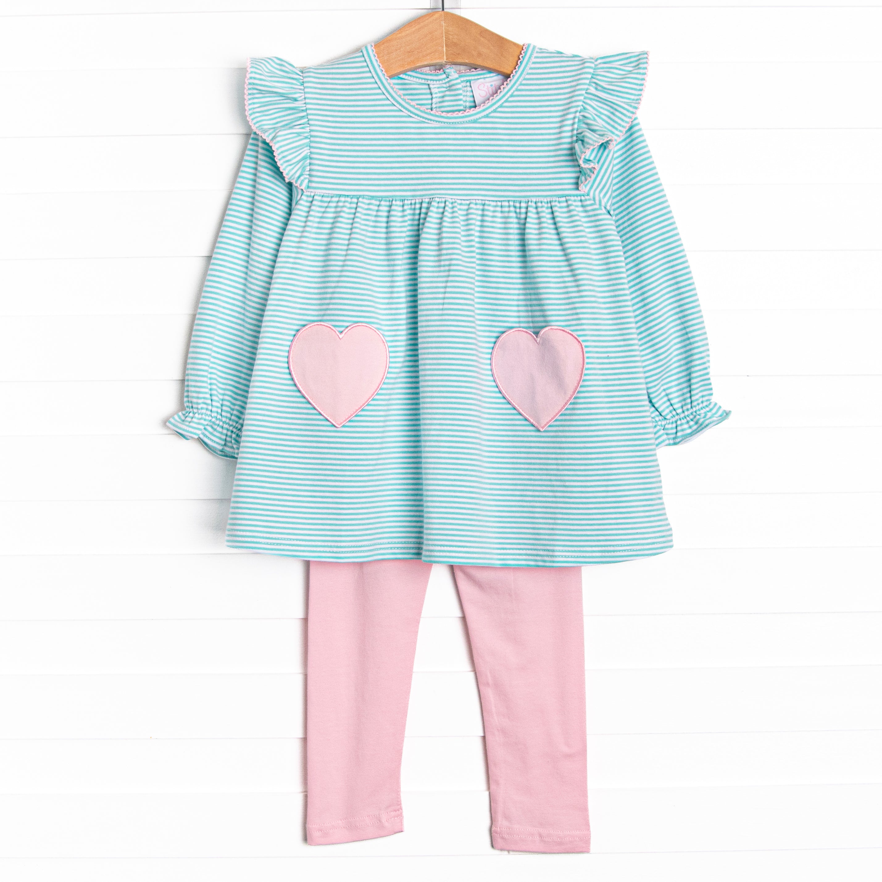 Adorable Mint Love You Back Pocket Legging Set