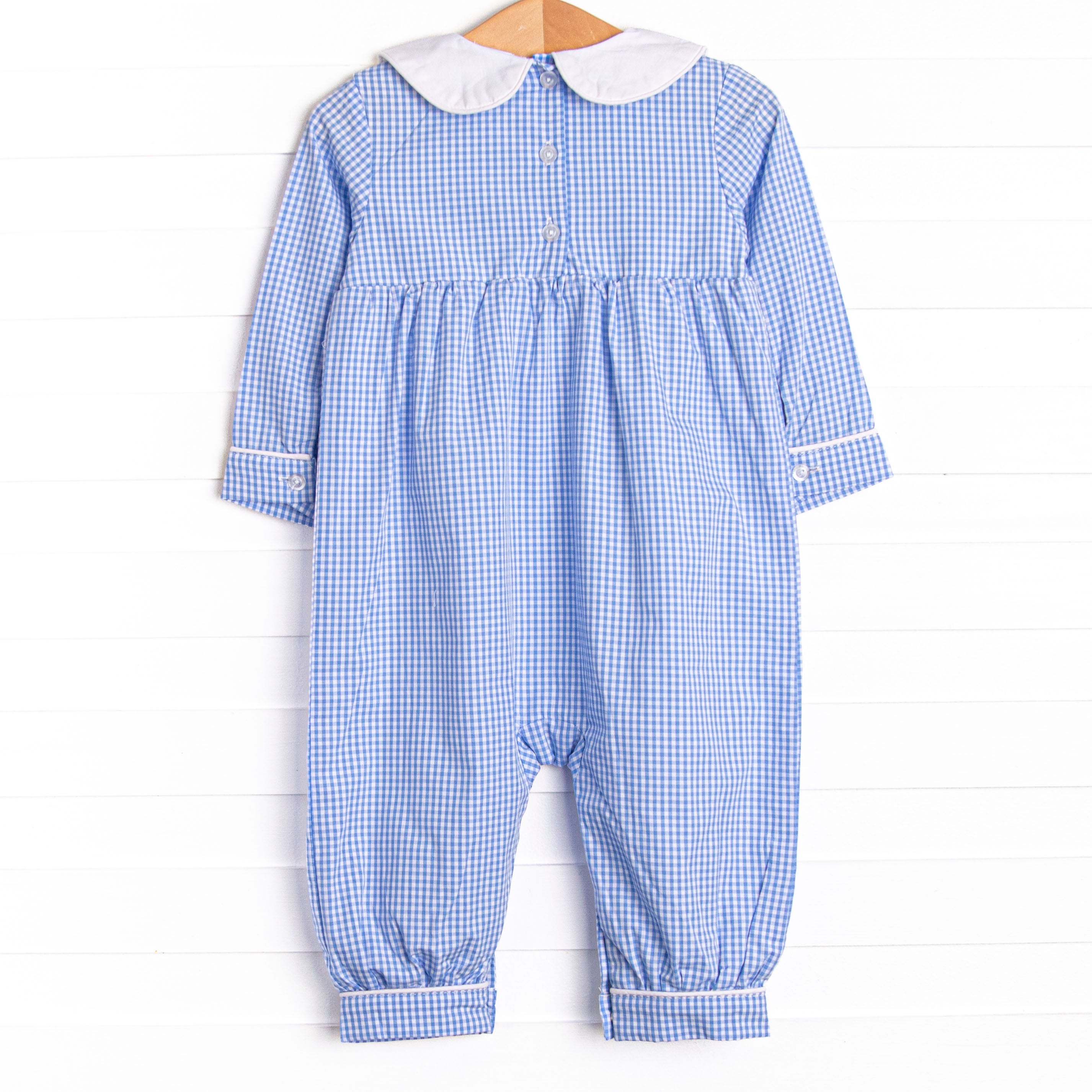 Charming Blue Gingham Romper