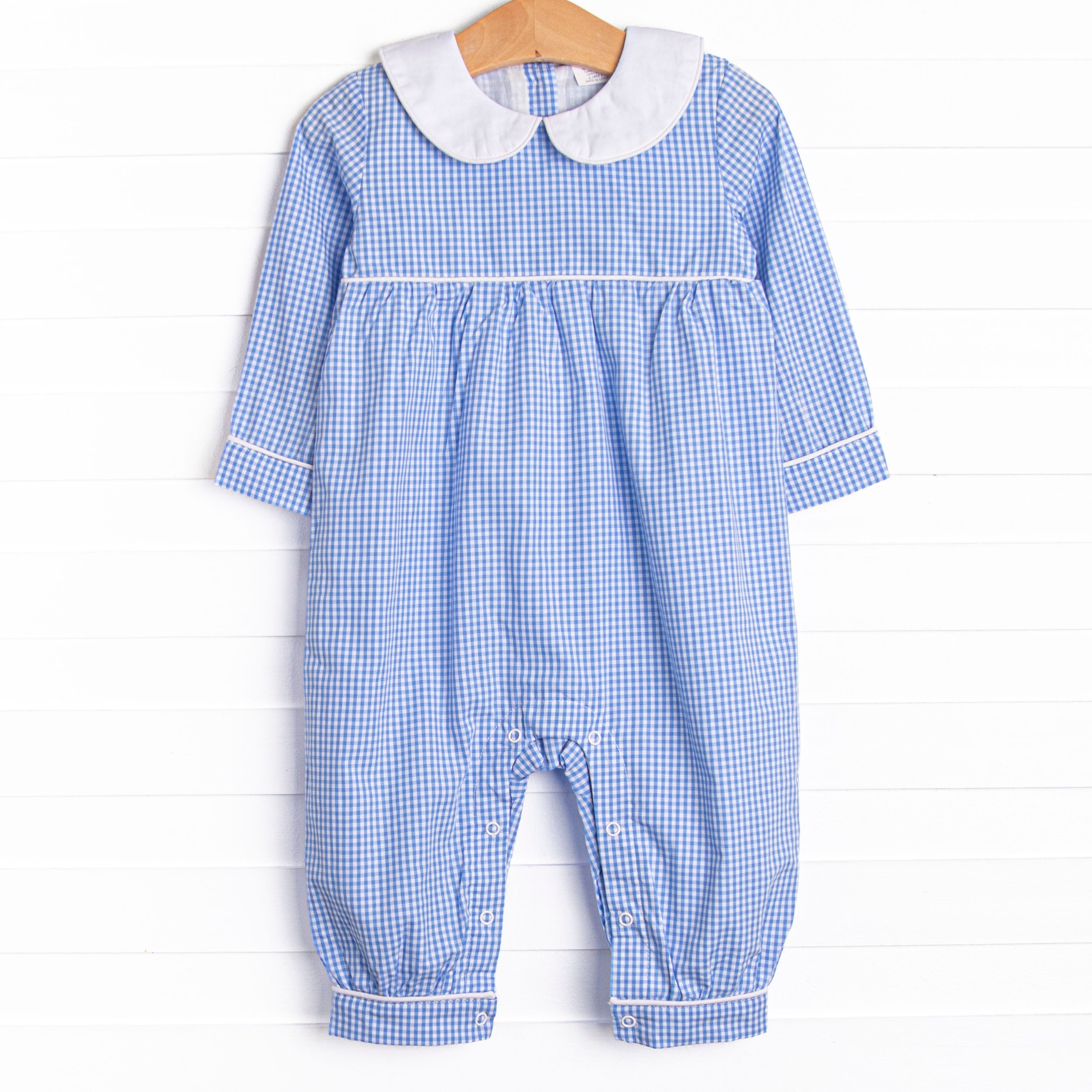 Charming Blue Gingham Romper
