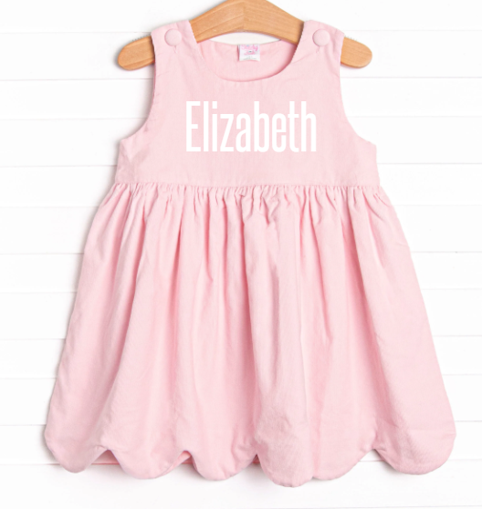 Charming Pink Corduroy Elizabeth Dress