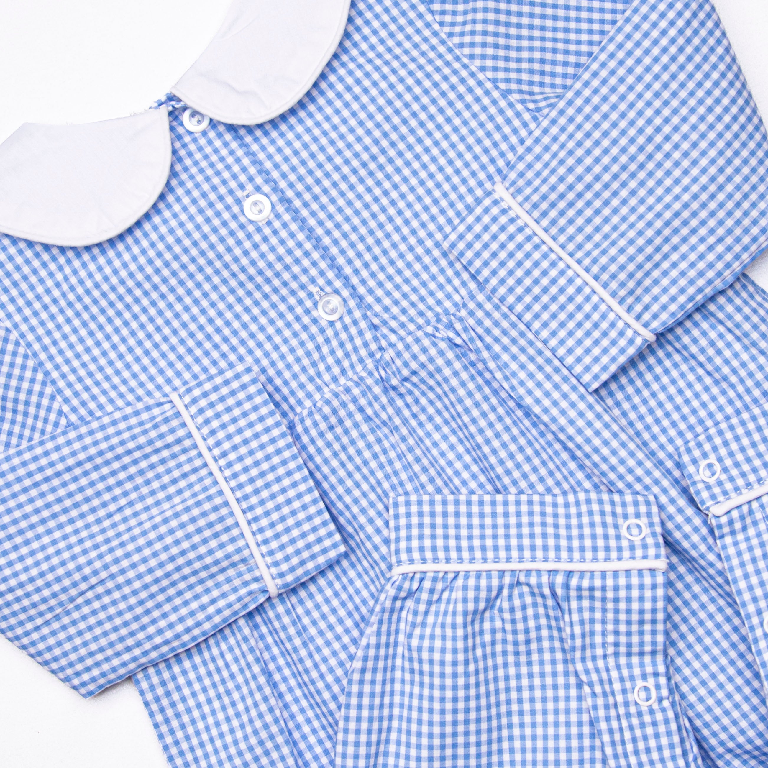 Charming Blue Gingham Romper