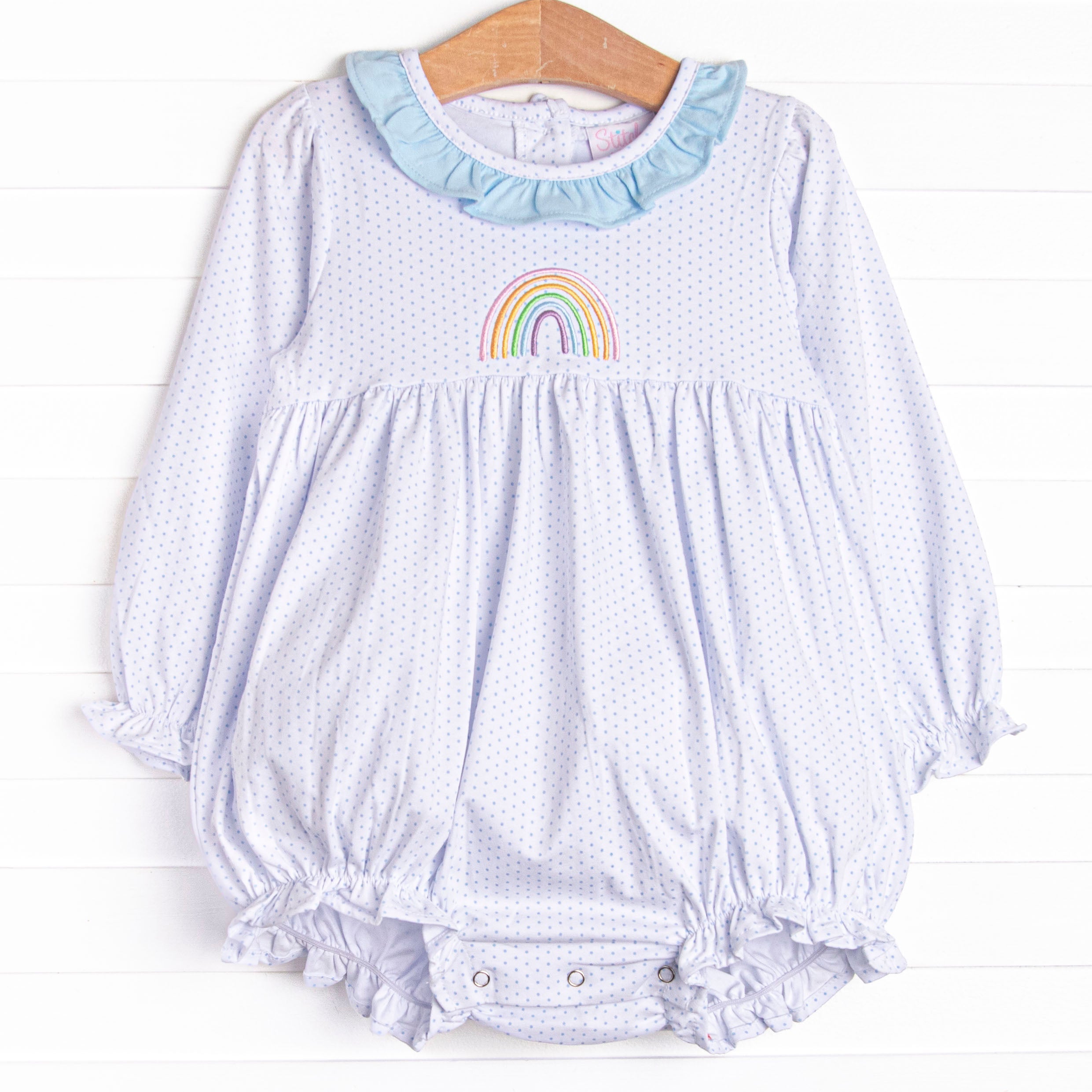 Enchanting Kept Promise Blue Applique Bubble